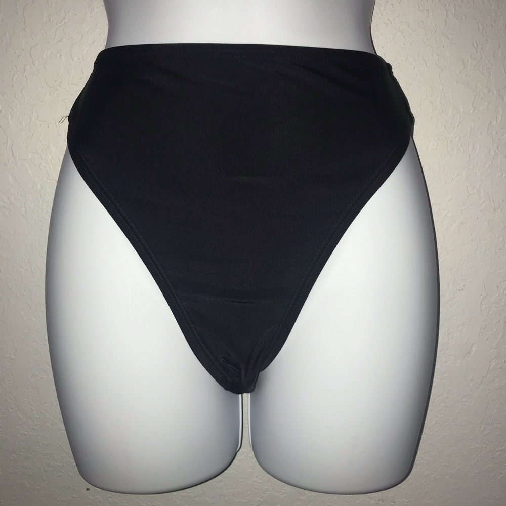 Aqua Couture Black Bikini Swimsuit Bottom L